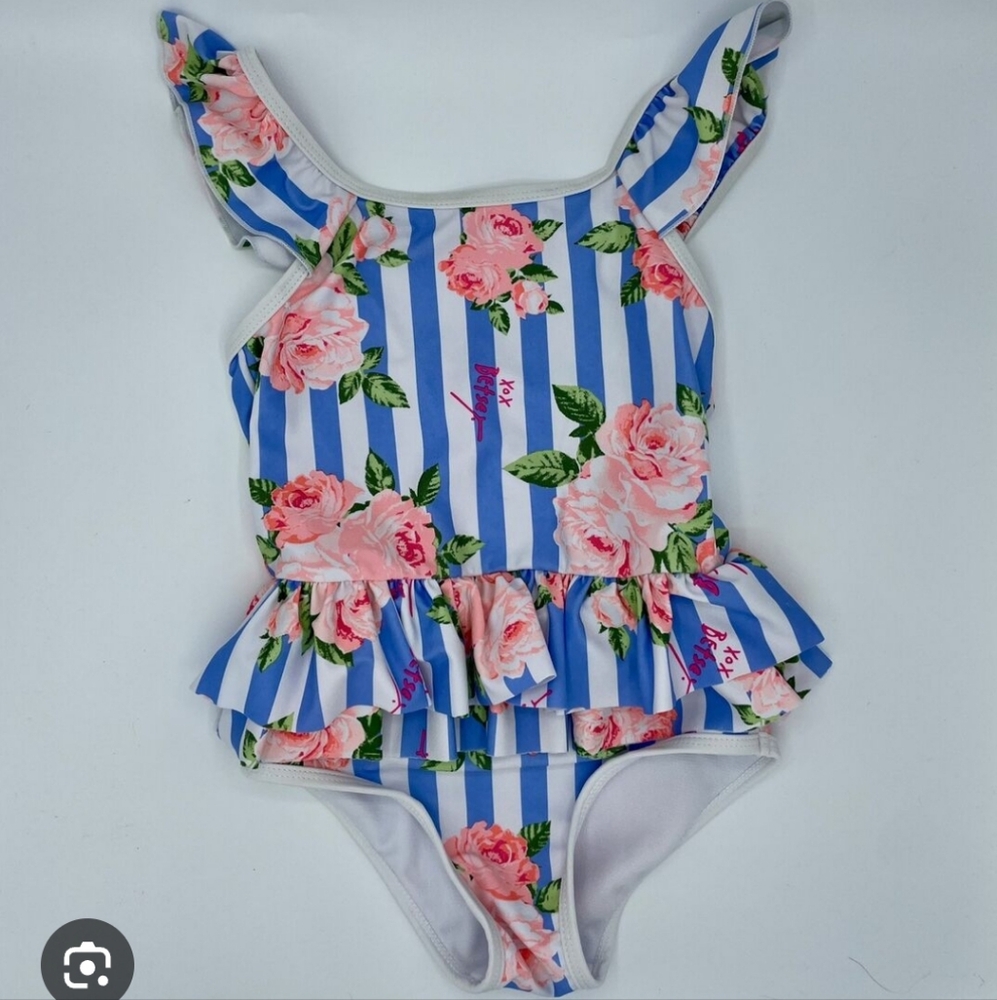 Betsey Johnson Baby Swimwear Sz3T‎ One Piece Blue/Pink